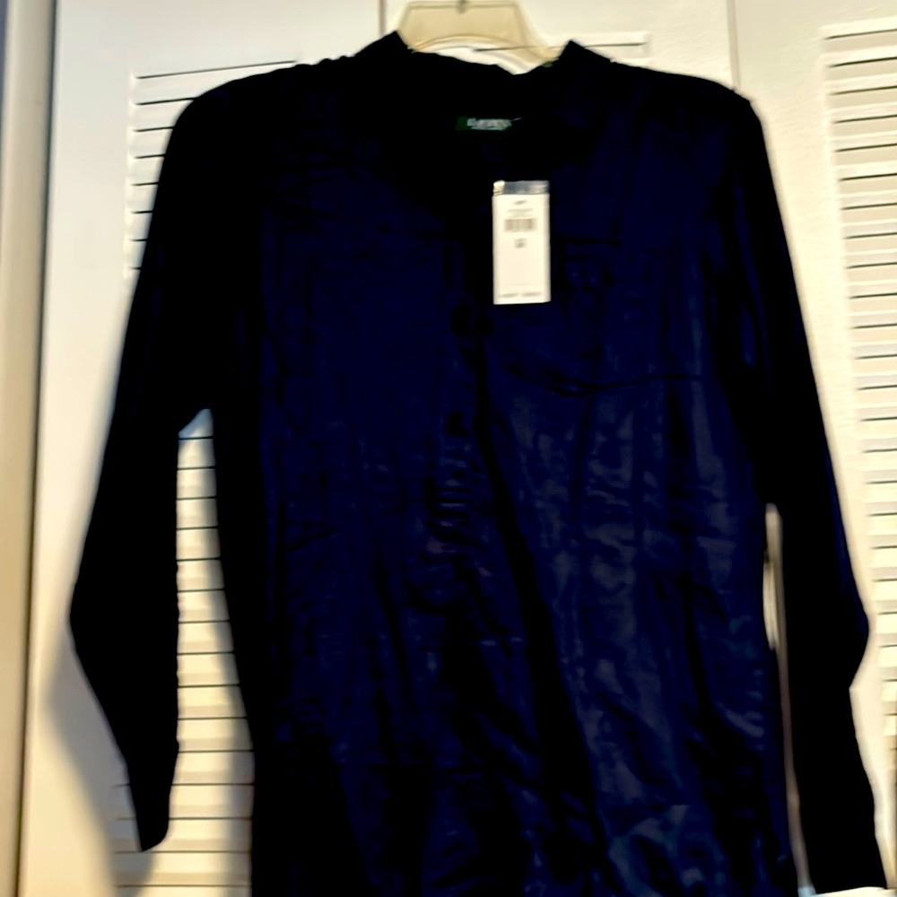 Rich Blue-HUE Ralph Lauren Linen women’s shirt